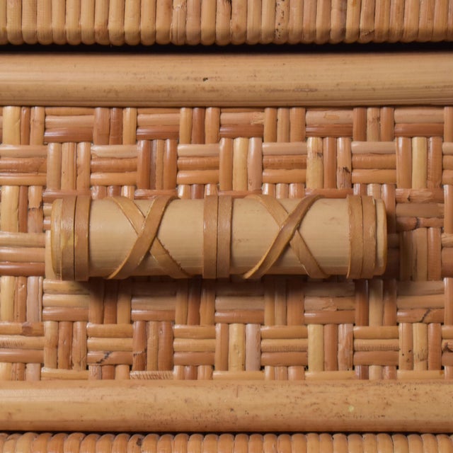 Danny Ho Fong Style Rattan Wrapped Dresser For Sale - Image 4 of 8