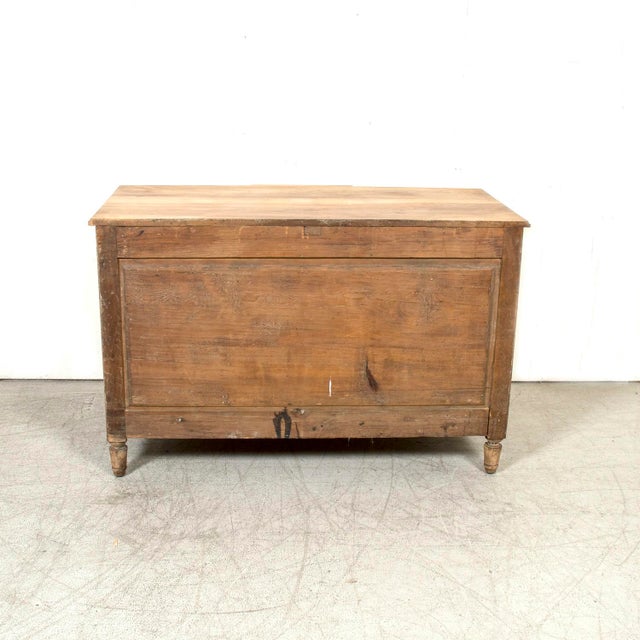 18th Century French Louis XVI Period Bleached Walnut and Burl Walnut Three-Drawer Commode For Sale - Image 9 of 9