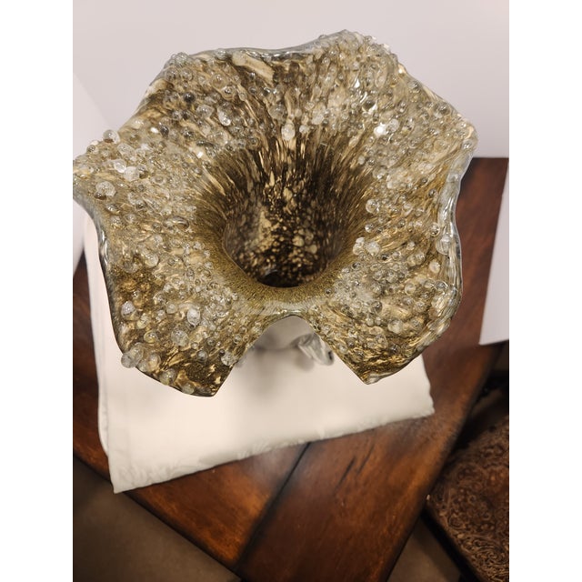 Contemporary John-Richard Luxury Handblown Glass Eruption Vase – Heavy Designer Art Glass 16” For Sale - Image 3 of 8