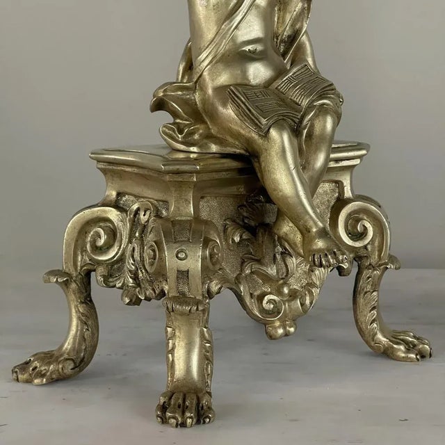 Pair of Early 19th Century French Bronze Doré Cherub Statues For Sale - Image 10 of 15