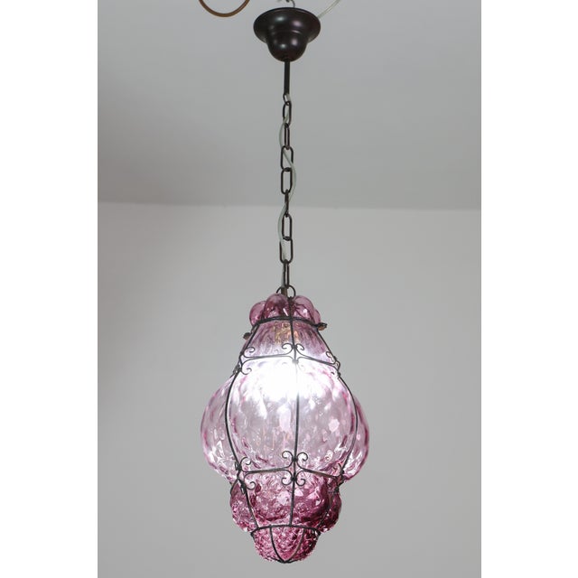 A beautiful light for hallways, entryways and living rooms, this hand-blown glass lantern is attributed to Seguso. The...