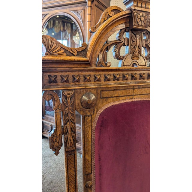 Late 19th Century Oak Gothic Throne Chair For Sale - Image 6 of 9