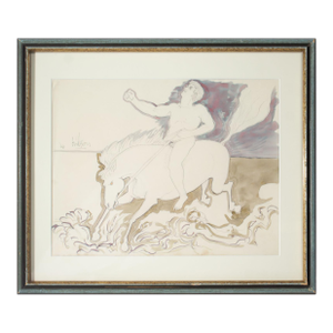 1966 Watercolor and Ink Painting by Harry Hilson