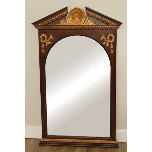 High Quality Neoclassical Form Wood and Partial Gilt Gold Finished Wall Mirror Most Likely Manufactured By Henredon And...