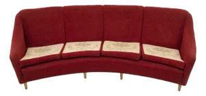 Curvo Sofa Four Places Mid-Century Modern in Velvet, Italy, 1950s