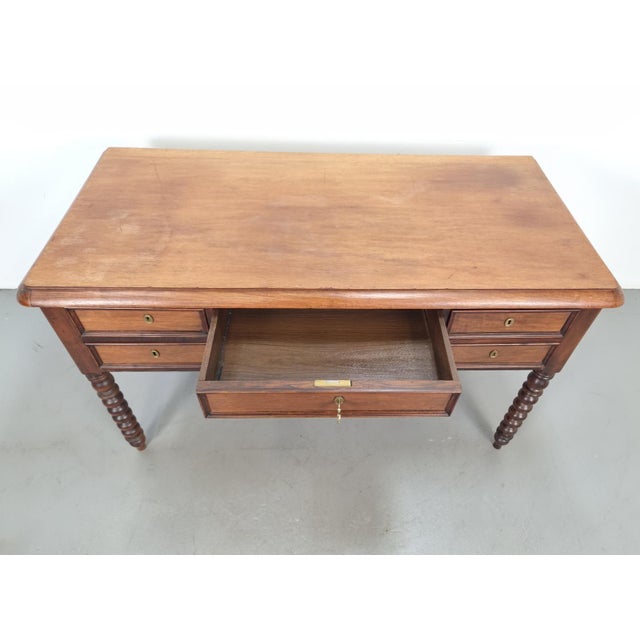 Wood English Bobbin-Turned Wooden Desk, 1960s For Sale - Image 7 of 15