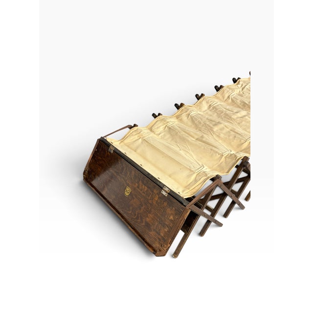 Antique Folding Campaign Bed, 1900 For Sale - Image 9 of 12