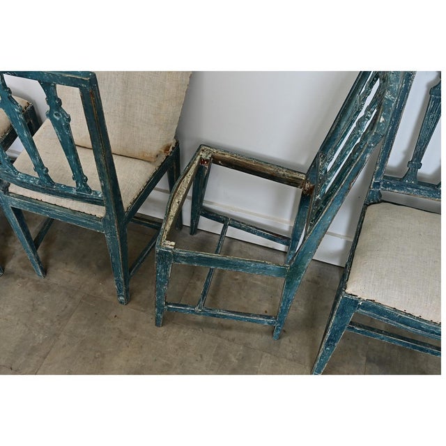 Late 18th Century Swedish Gustavian 18th Century Set of Four Painted Side Chairs For Sale - Image 5 of 14