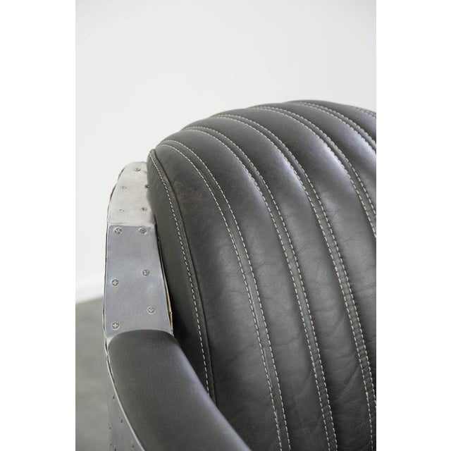 Industrial Black Cowhide Aviator Chairs, Set of 2 For Sale - Image 16 of 17