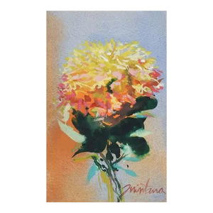 Small Contemporary Bright Floral Impressionist Watercolor Painting