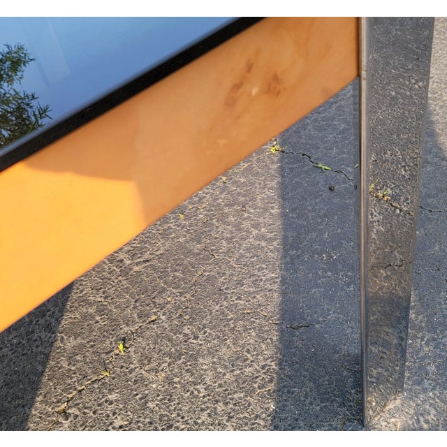 Chrome and Leather Smoked Glass Top Game Table Attributed to Guido Faleschini for Mariani, Italy, 1970s For Sale In Washington DC - Image 6 of 10