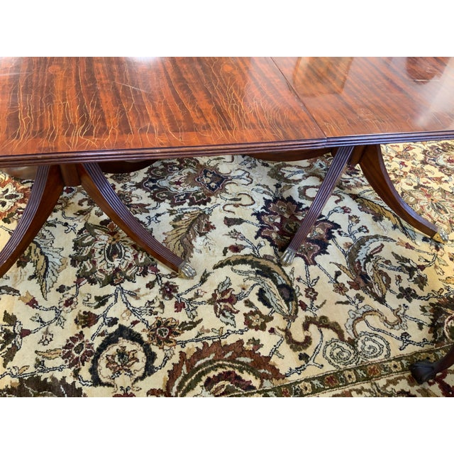 Maitland - Smith 20th Century Maitland-Smith Regency Style Mahogay Double Pedestal Dining Table For Sale - Image 4 of 12