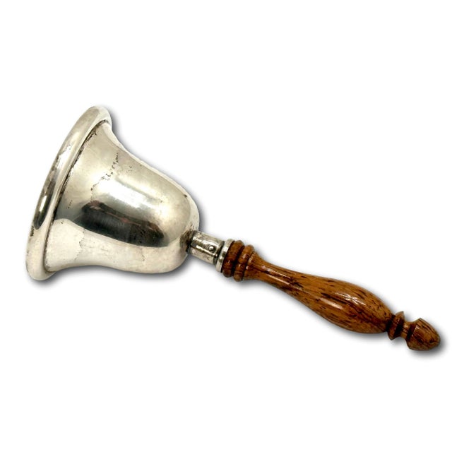 Silver Fine Antique American Sterling Silver & Genuine Rosewood Dinner Bell With Lovely Ring Tone - Circa 1920s For Sale - Image 8 of 12