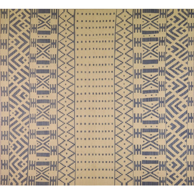 Vintage Turkish Anatolian Hand Made Organic Wool Natural Color Modern Kilim,9'x9'8" For Sale