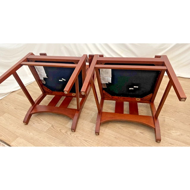 Stickley Armchairs Mission Style, Solid Cherry Frame, Leather Seat Set of Two For Sale - Image 13 of 13