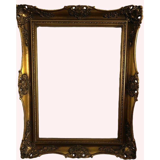 French Giltwood Frame with Ornate Floral Carvings, 1950s For Sale - Image 10 of 10