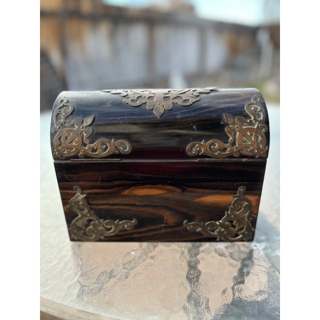 Traditional 19th Century Box With Brass Trim Circa 1860-1880 For Sale - Image 3 of 4