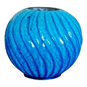 Gunnar Nylund for Rörstrand Blue Coiled Stoneware Vase – Swedish Mid-Century Modern Ceramic
