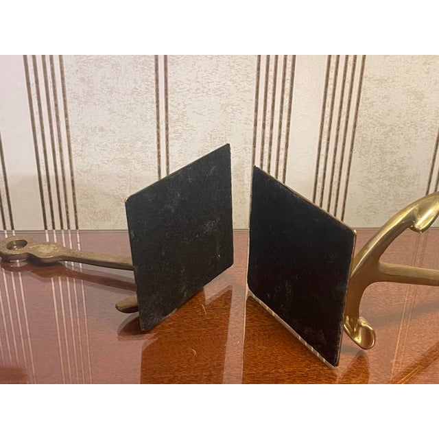 Metal Vintage Brass Anchor Bookends For Sale - Image 7 of 7
