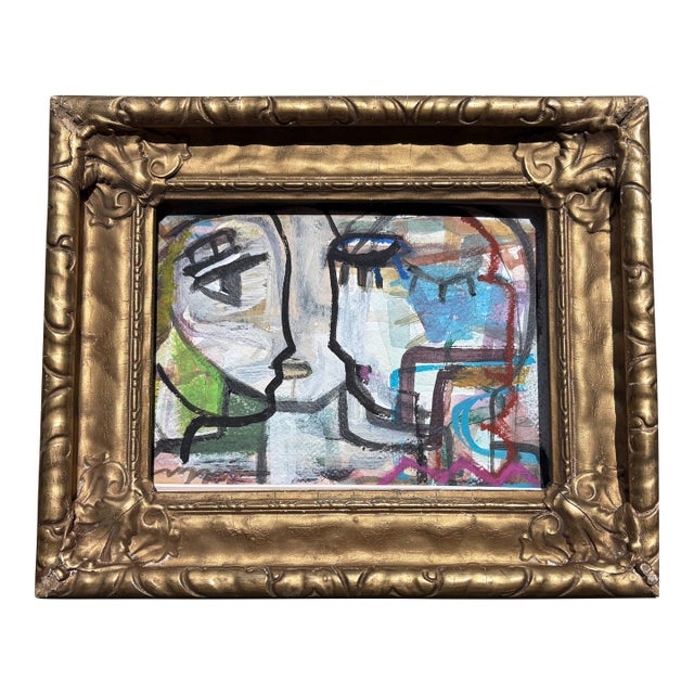 Contemporary Craig Greene Original Painting “When I’m With You” in Antique French Frame For Sale