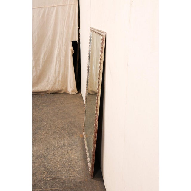 American Late 20th Century Silver Rope Trim Mirror with Starburst Accent For Sale - Image 3 of 10