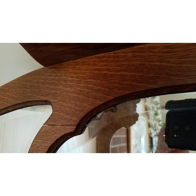 1920s Victorian Golden Tiger Oak Curio Curved 3 Bow Front For Sale - Image 4 of 18