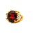 A striking ring crafted from 18k yellow gold and platinum. The centerpiece is an 8.41-carat oval rose-cut garnet,...