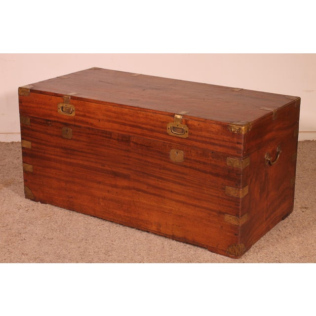 Marine Chests with Double Locks, 19th Century, Set of 2 For Sale - Image 13 of 18