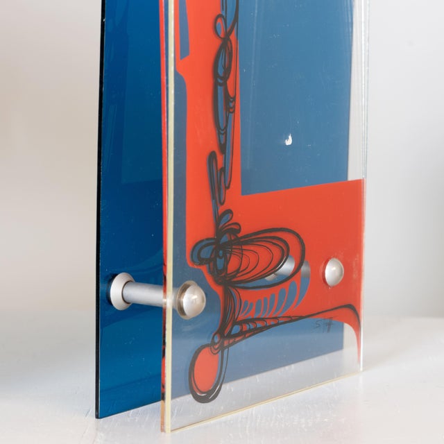 Plastic Colored Acrylic Glass Photo Frames, 1980, Set of 3 For Sale - Image 7 of 9
