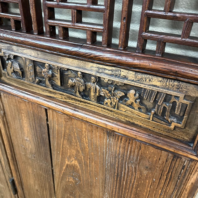 Chinese Carved Wood Folding Screen, Antique For Sale - Image 11 of 12