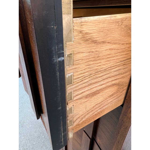 Mid-Century Brutalist Walnut Highboy Dresser by Lane For Sale - Image 14 of 15