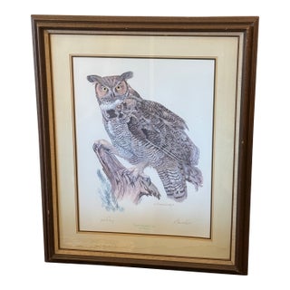 E. Darrell Smith Great Horned Owl Artist Proof, Signed For Sale
