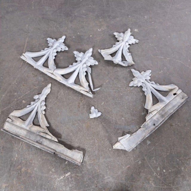 White French Decorative Zinc Roof Edging Panels, 1920s, Set of 5 For Sale - Image 8 of 10