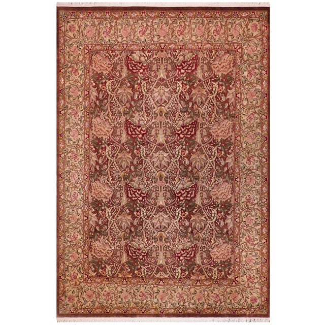William Morris 1990's Pak-Persian Brown/Ivory Wool Rug - 9'1'' X 12'6'' For Sale - Image 9 of 9