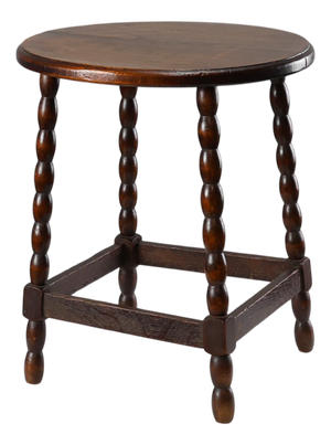 Antique French Provincial Rustic Stool in Oak, 1900s