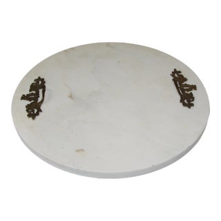 Contemporary Marble Tray With Antique French Bronze Handles For Sale