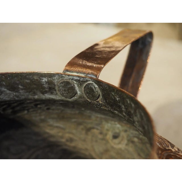 Metal Circa 1800 French Copper 2-Handled Vase With Chariot and Cartouche For Sale - Image 7 of 12