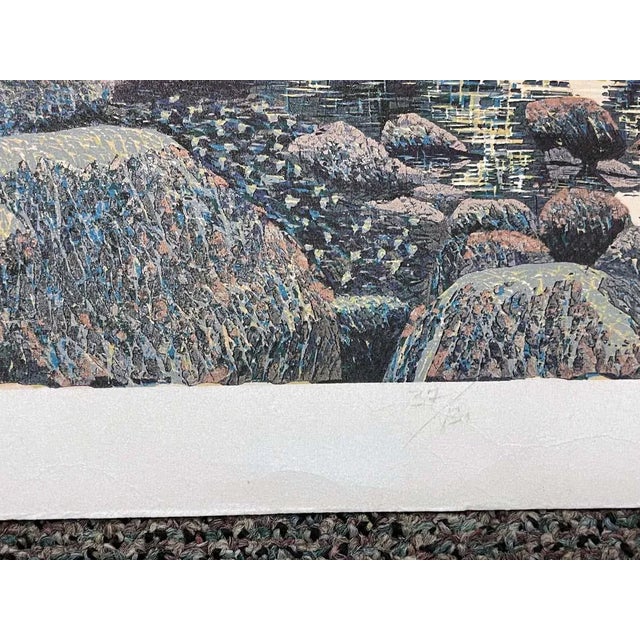 Gordon Mortensen "Pfeiffer Big Sur" Hand Signed Limited Edition Woodcut Art 1980 For Sale In Denver - Image 6 of 6