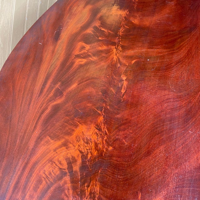 Brown 1800s Empire Period Crotch Mahogany Flip-Top Game Table For Sale - Image 8 of 12