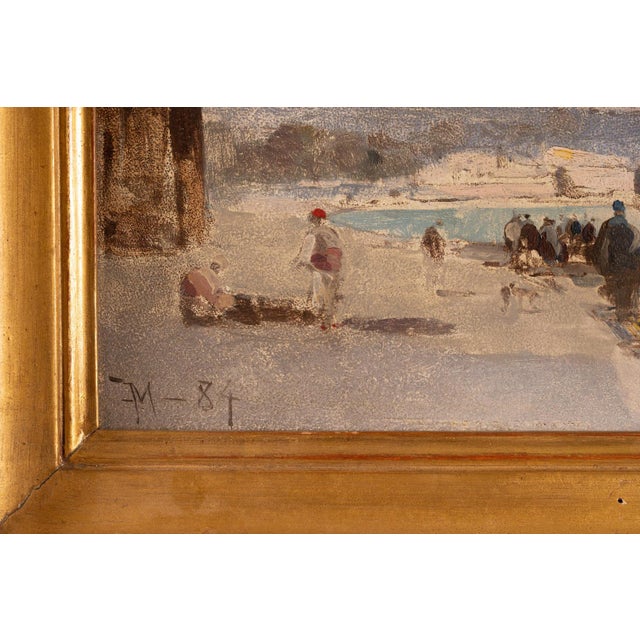 Dimensions without frame: 24 x 35 x 0,5 cm. Monogrammed and dated "F.M. 84" in lower left. This evocative Orientalist...