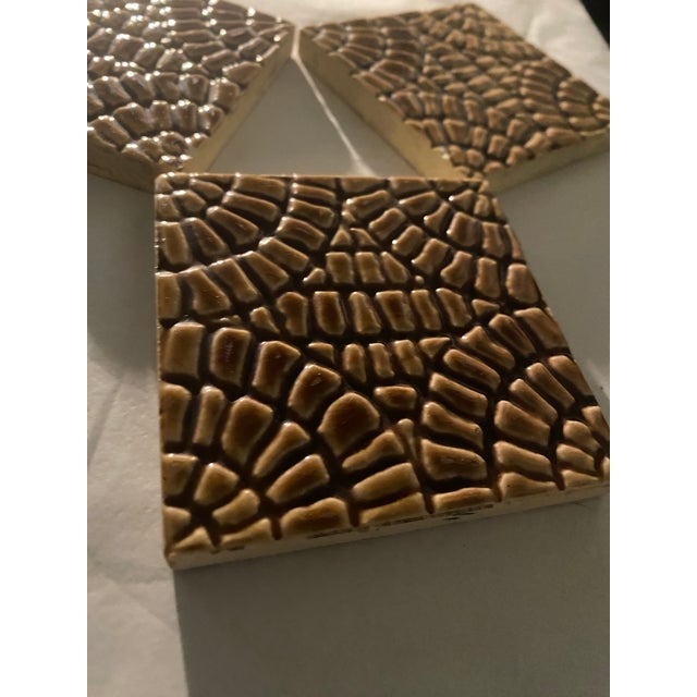 1880s J. & j.g. Low Art Tile Works Chelsea Ma Aesthetic Movement Tiles - Set of 3 For Sale - Image 10 of 11