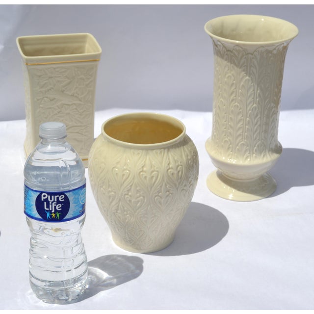 1960s Lenox Kismet Collection Fine Bone Porcelain Ginger Jar Vase Embossed Fleur-De-Lis Pattern For Sale In Miami - Image 6 of 12