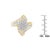 10K Yellow Gold Round and Baguette-Cut Diamond Bypass Cluster Ring (1.0 Cttw, I-J Color, I1-I2 Clarity) - Size 8 For Sale In New York - Image 6 of 6