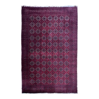 Afghan Turkmen Hand Knotted Wool Rug 13’1” X 19’2” For Sale