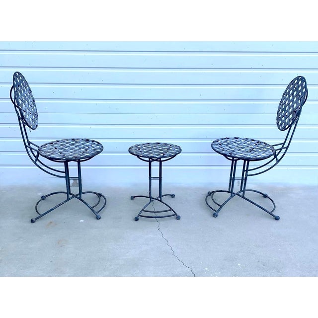 Mid-Century Modern Post Modern Metal Patio Set, 3 Pieces For Sale - Image 3 of 8