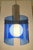 Mid-Century Modern Veca of Italy 1970s Chrome & Blue Glass Panel Pendant or Ceiling Mount Light For Sale - Image 3 of 11