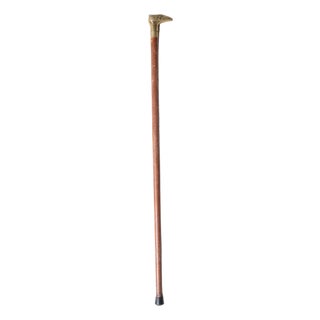 19th Century French Oak Cane With Carved Bird Head Handle For Sale