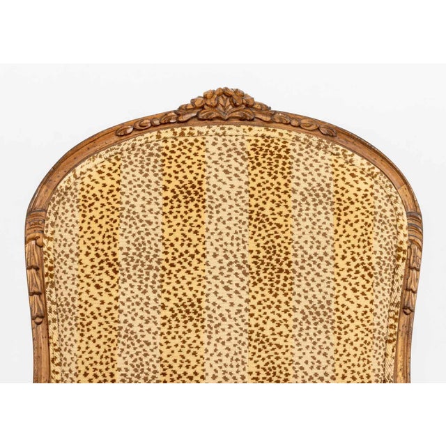 Late 20th Century Louis XV Style Leopard Print Upholstered Fauteuil For Sale - Image 5 of 9