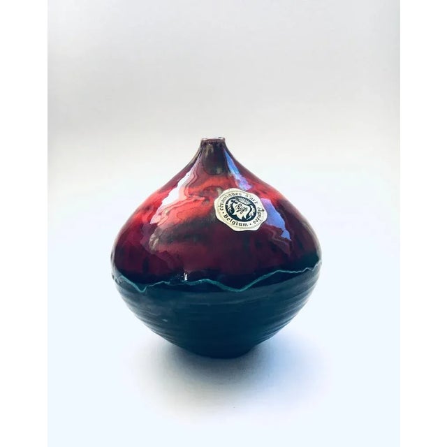 Mid-Century Ceramic Art Vase by Rigo, Belgium, 1960s For Sale - Image 9 of 10