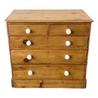 19th Century English Pine Chest of Drawers For Sale
